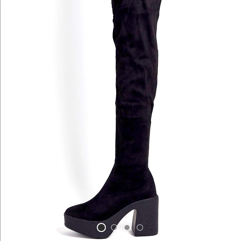 ASOS 9W OVER THE KNEE PLATFORM BOOTS